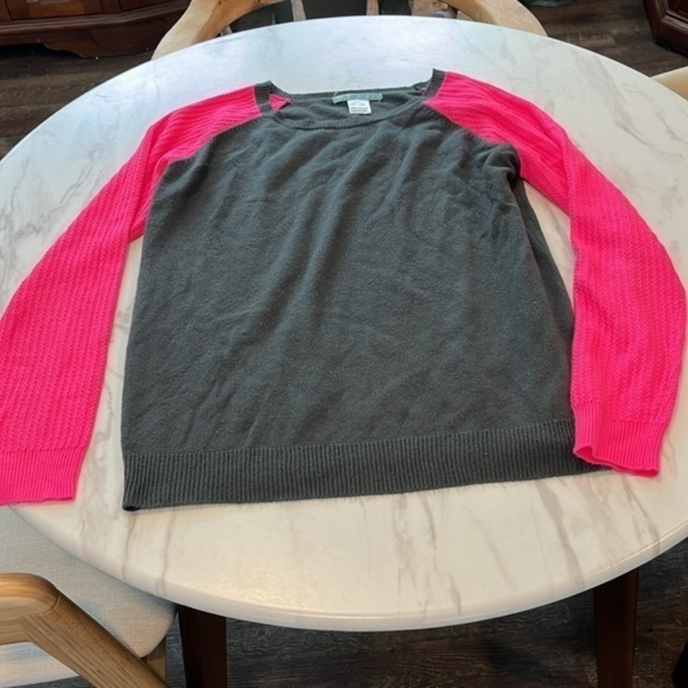 Moonlight Pink Dark Grey Colorblock Sweater